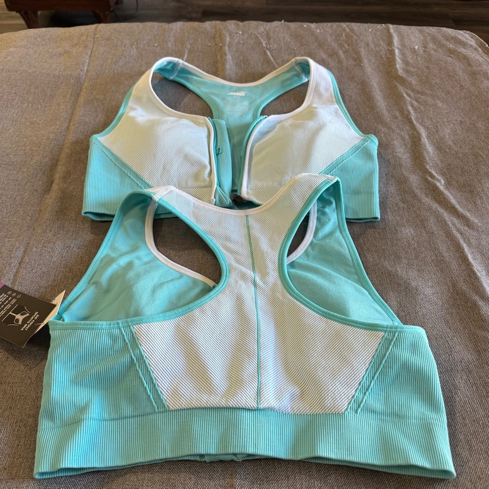 Avia Aqua and White Sports Bra